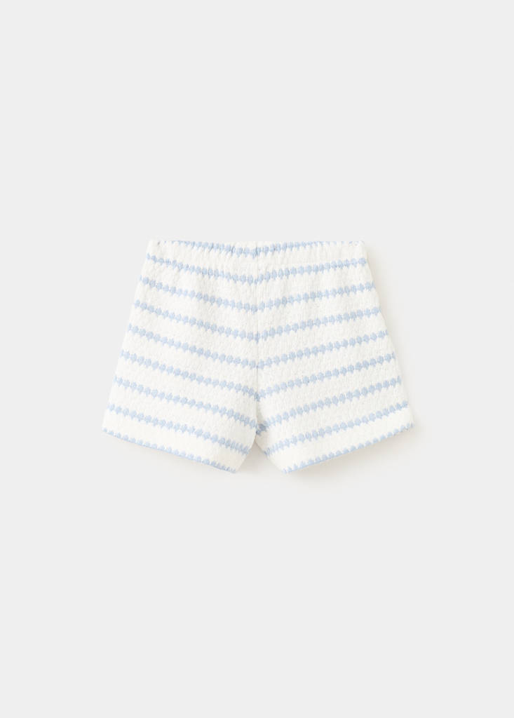 Striped crochet shorts — Sky Blue