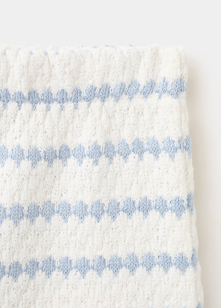 Striped crochet shorts — Sky Blue