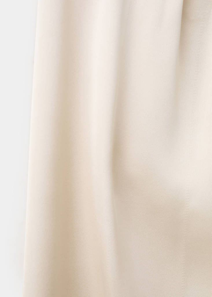 Satin straight-fit trousers — Ecru