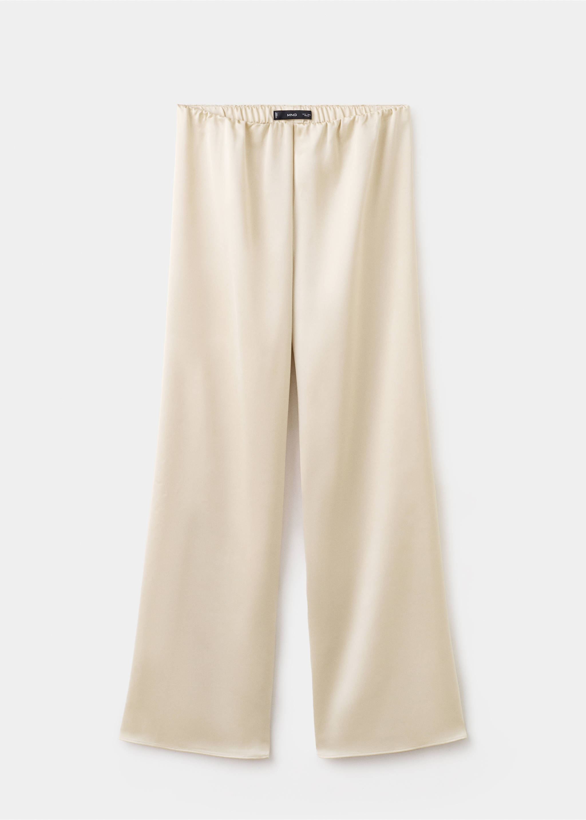 Pantalon droit satiné - Article sans modèle, Écru. Ref: 27056751-00.