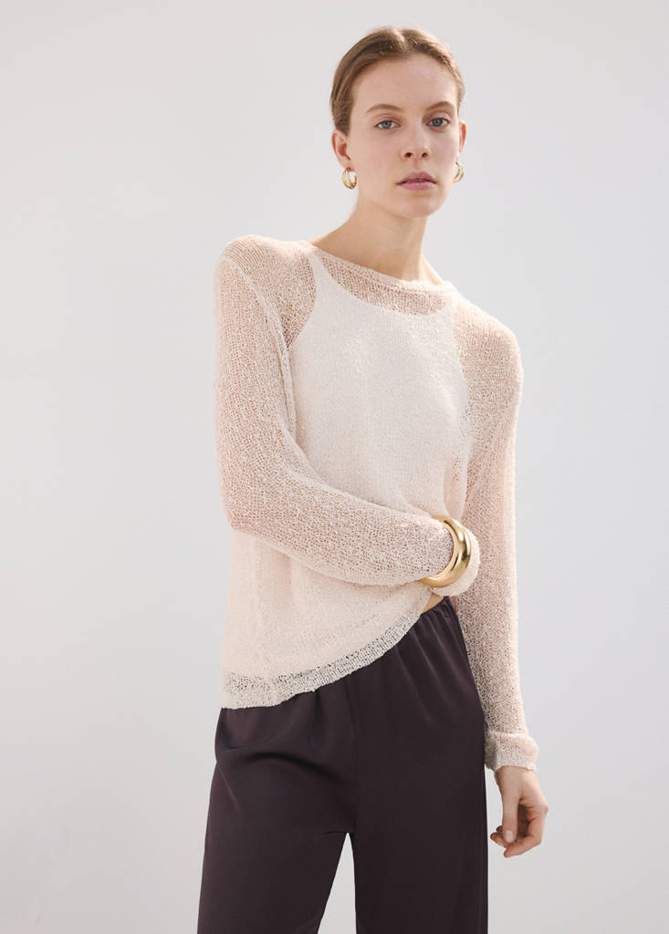 Satin straight-fit trousers — Chocolate