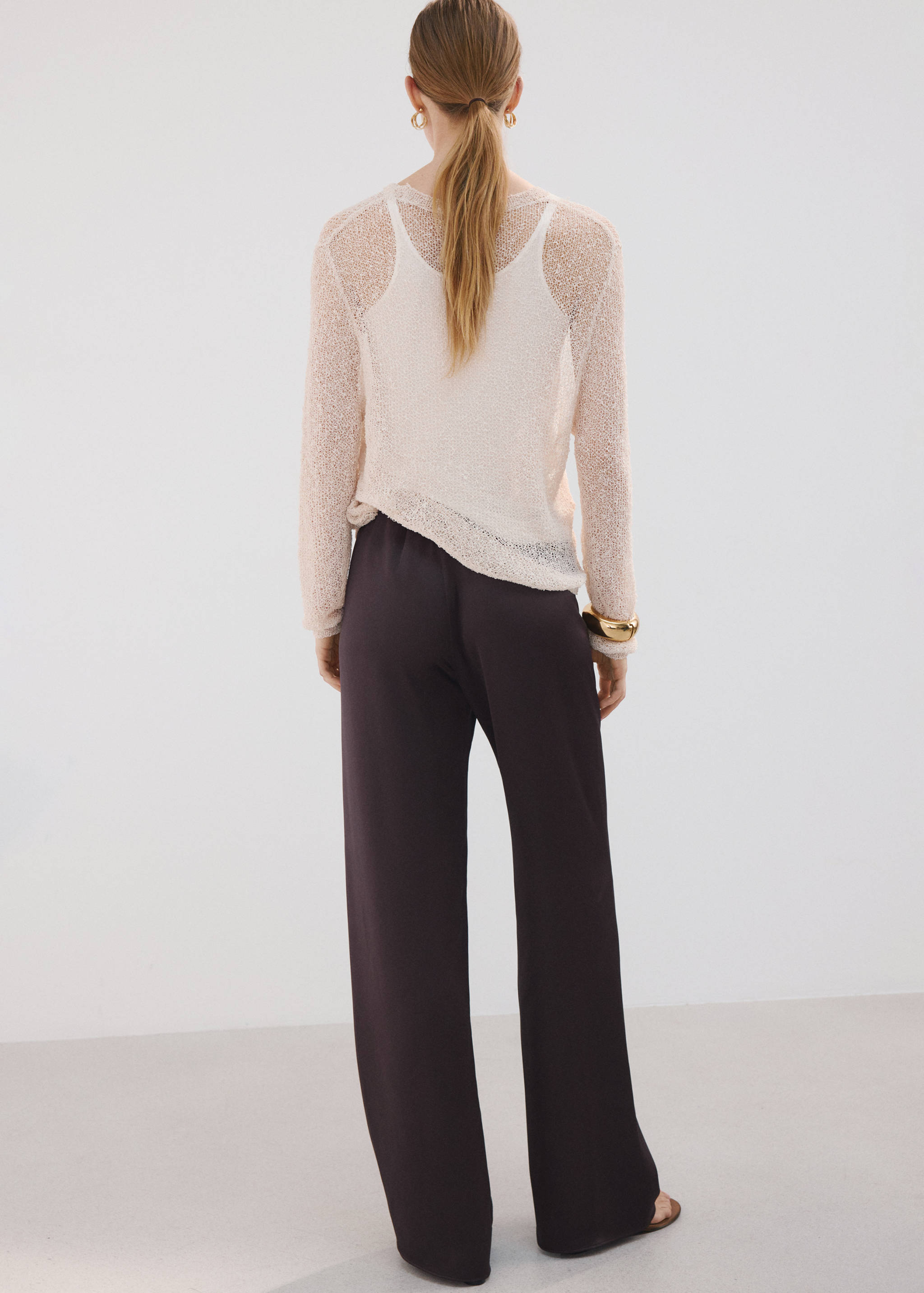 Pantalons rectes setinats - Revers de l'article