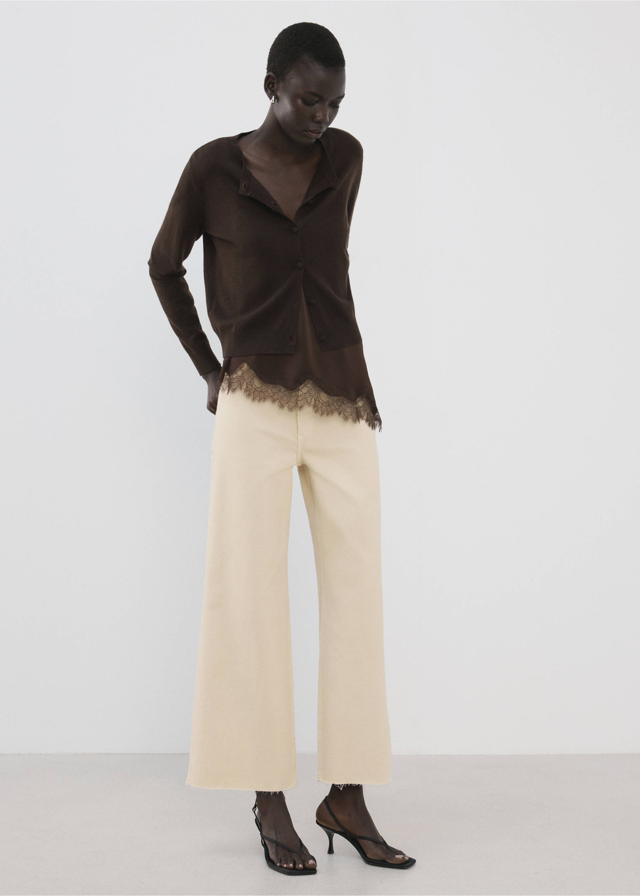 Catherin culotte high-rise jeans - General plane, Vanilla. Ref: 27057138-00.