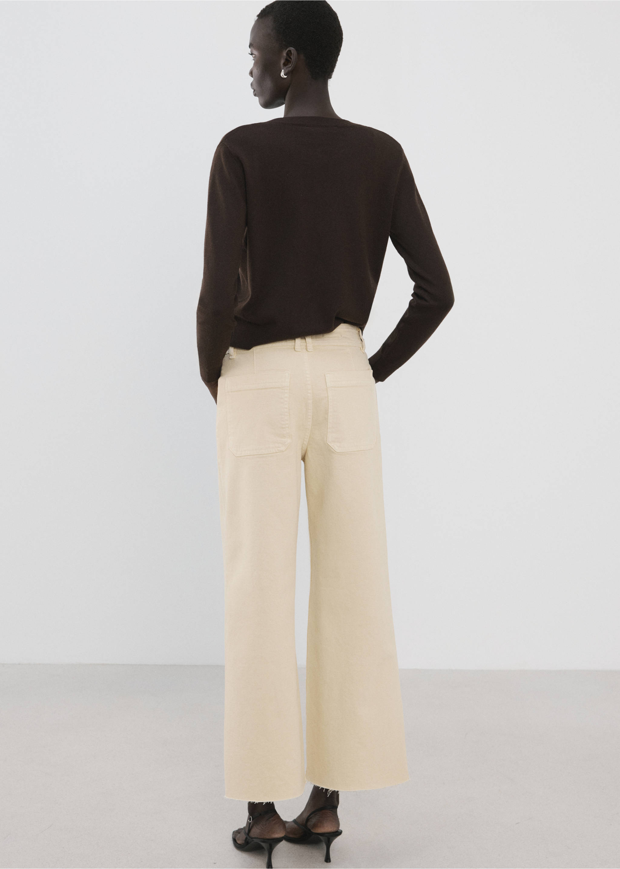 Catherin culotte high-rise jeans - Reverse of the article, Vanilla. Ref: 27057138-00.