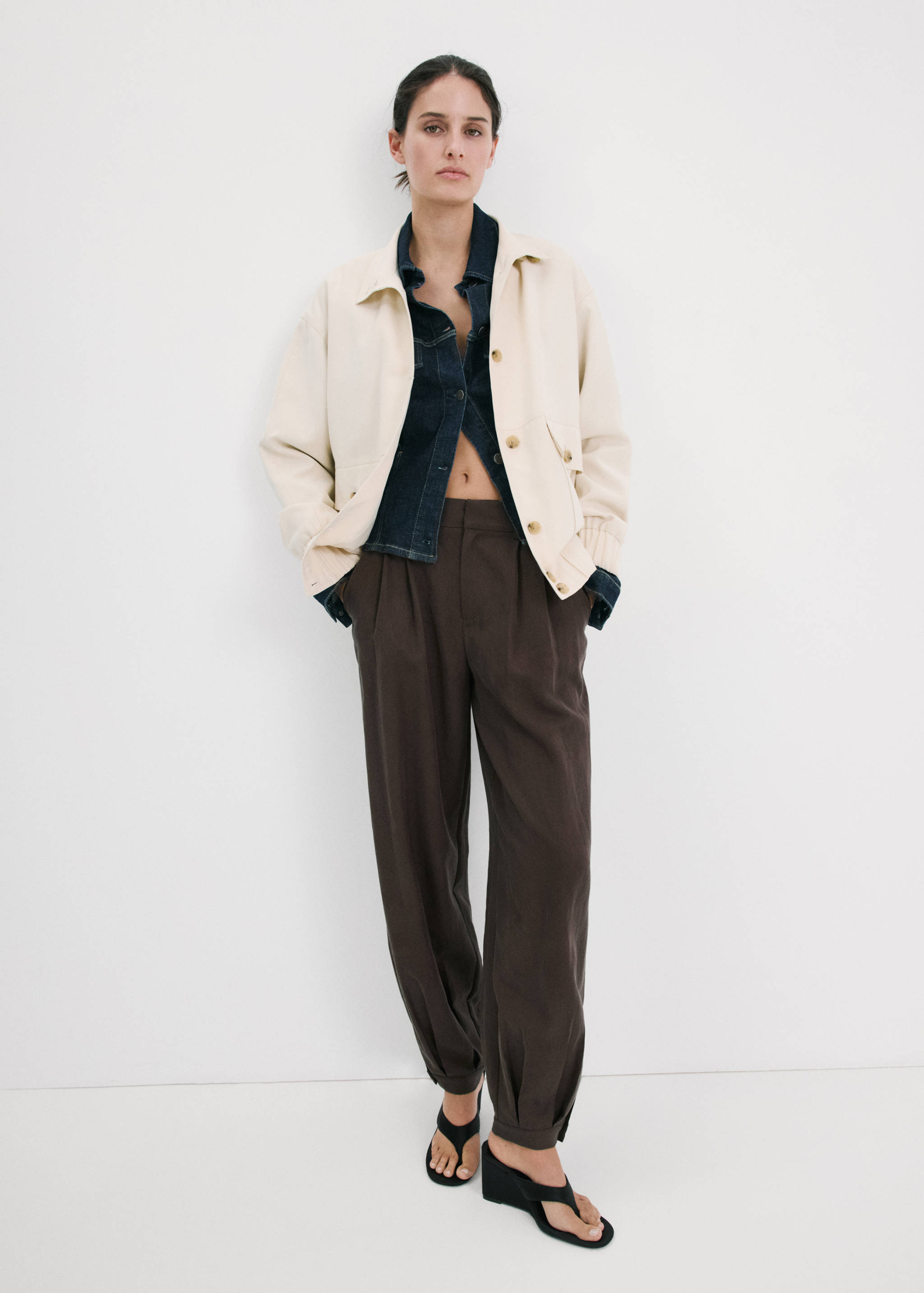 Oversize jacket with pockets - General plane