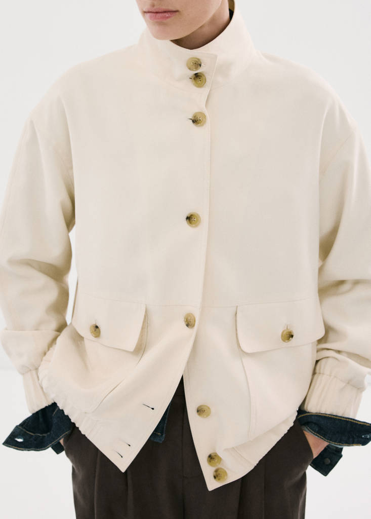 Oversize jacket with pockets — Ecru