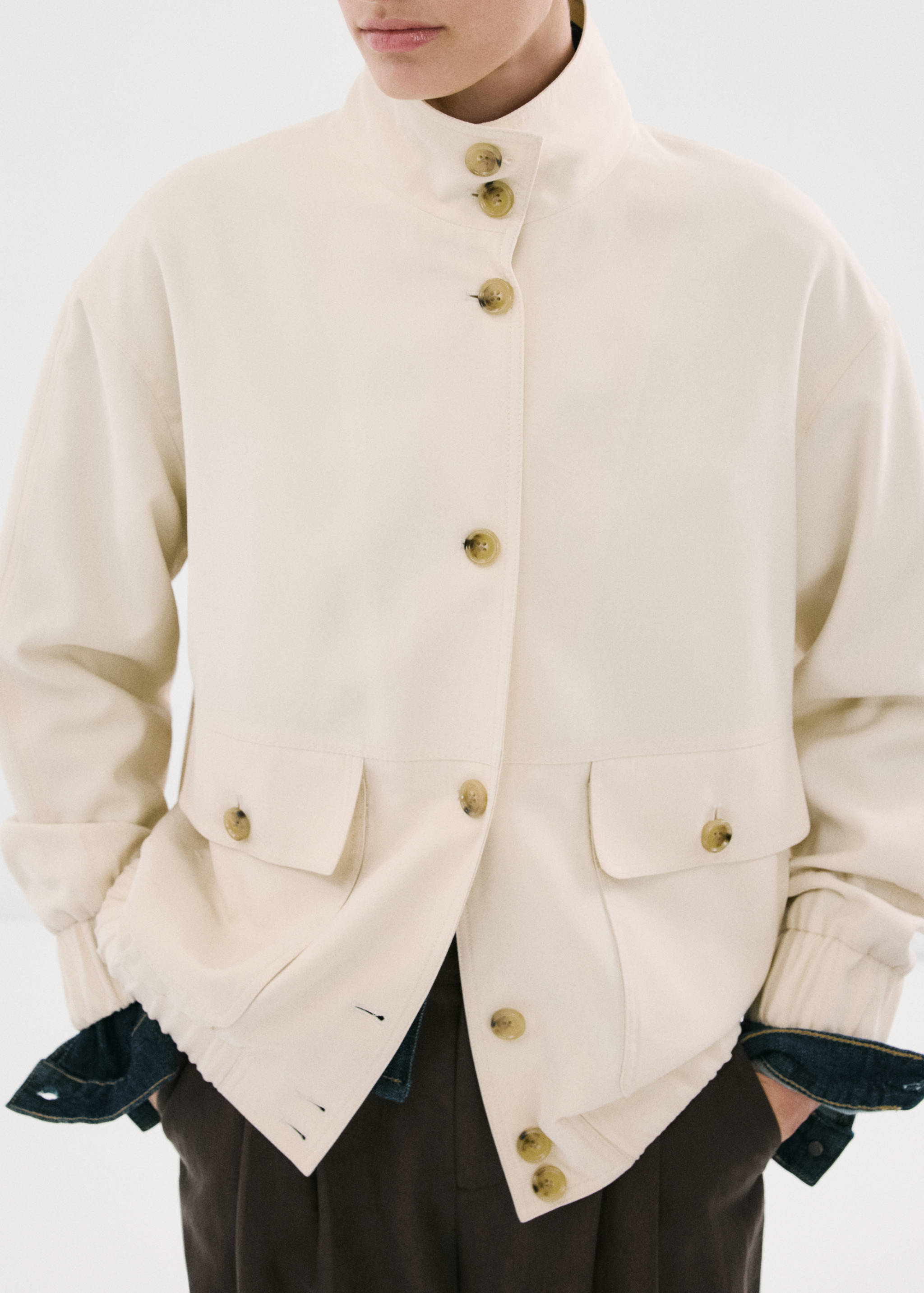 Oversize jacket with pockets - Medium plane