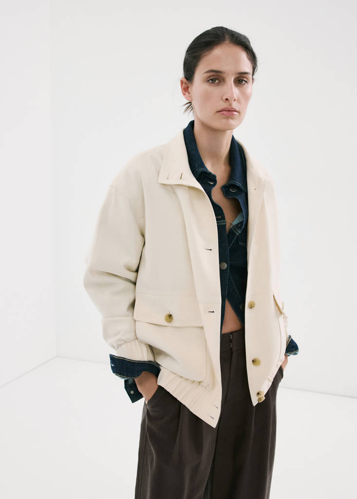 Oversize jacket with pockets — Ecru