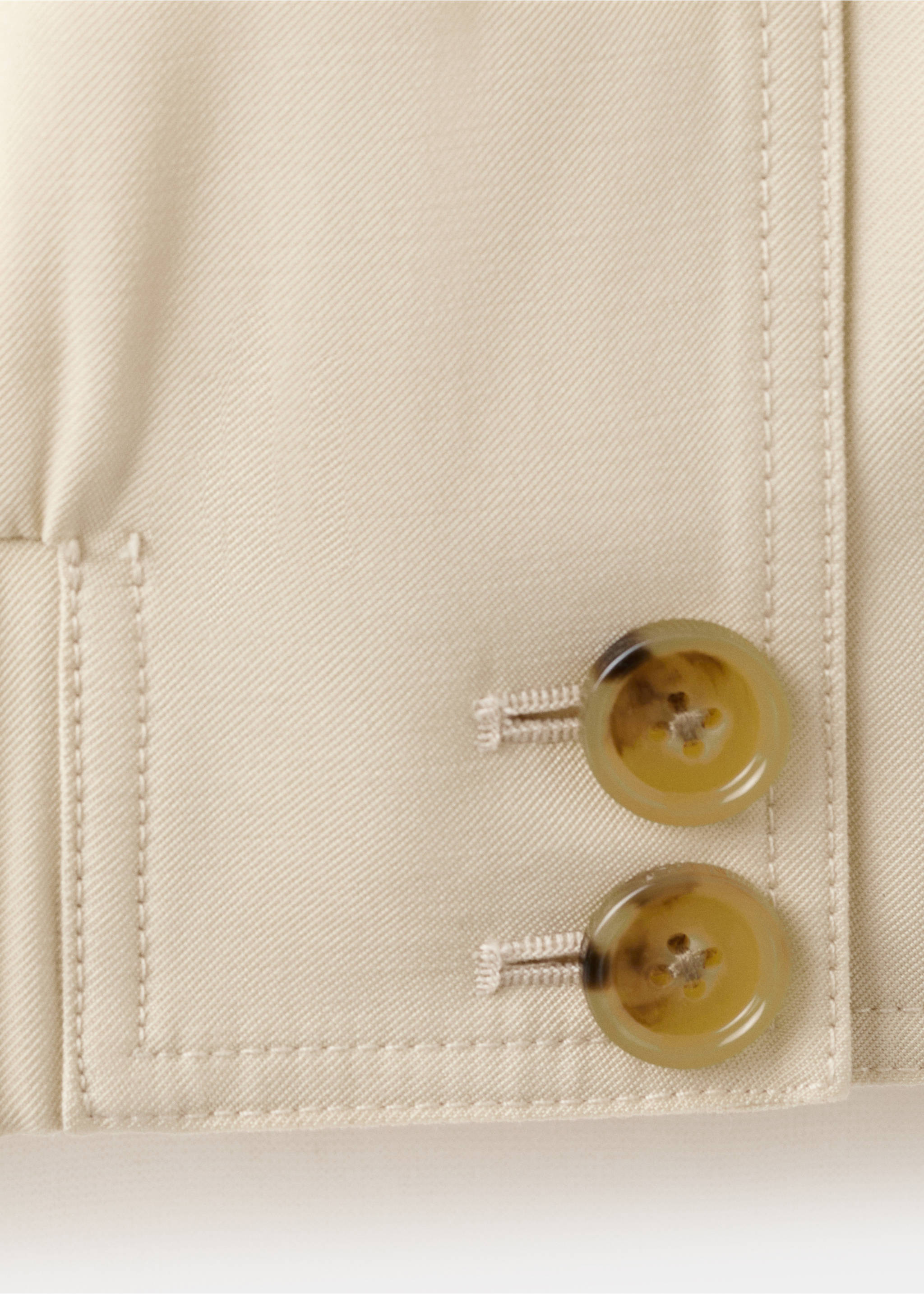 Oversize jacket with pockets - Details of the article 8, Ecru. Ref: 27057139-00.