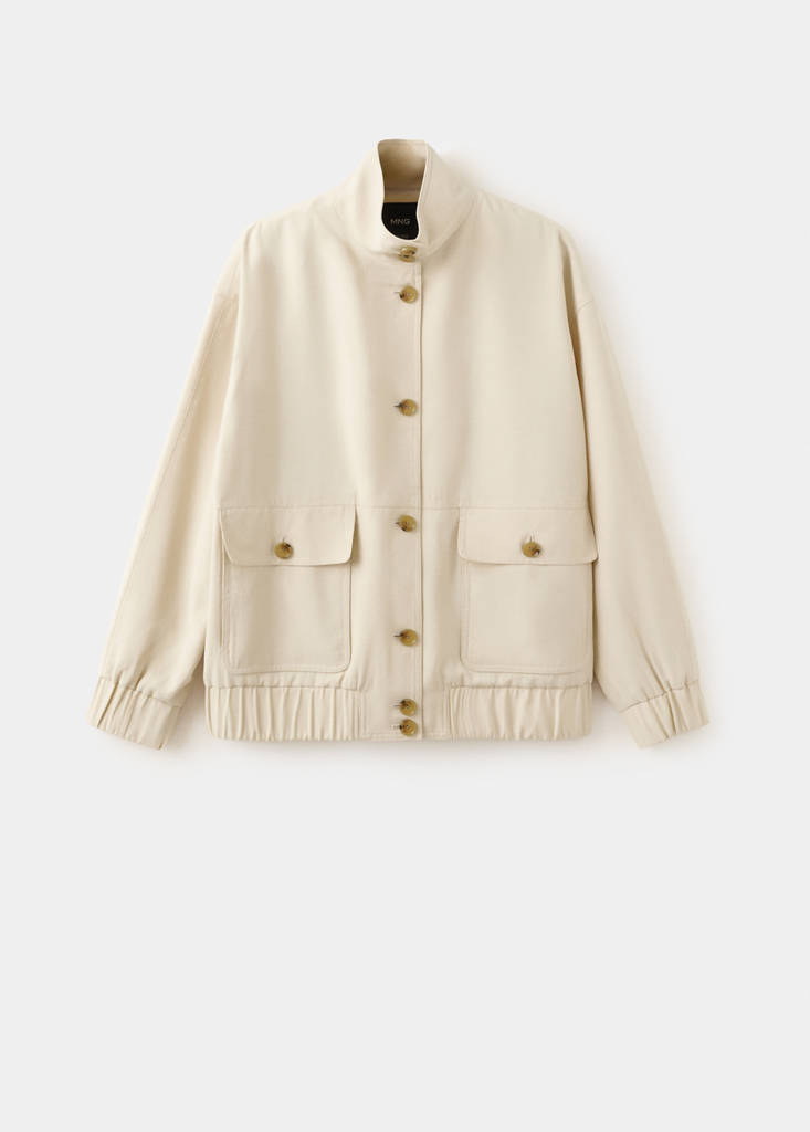 Oversize jacket with pockets — Ecru