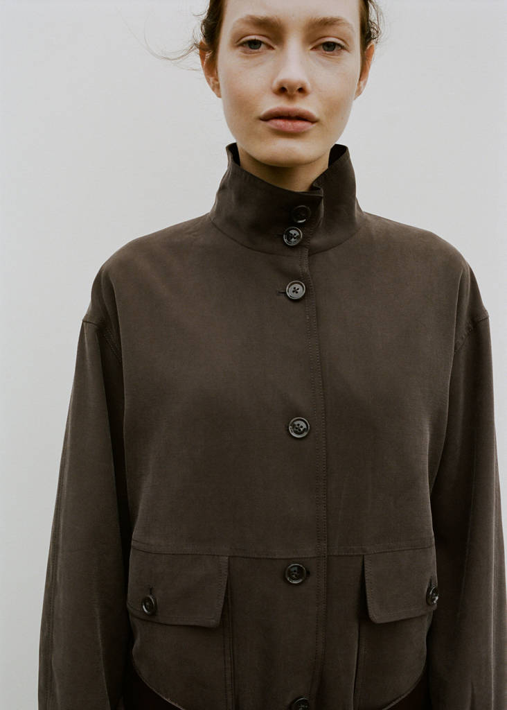 Oversize jacket with pockets — Chocolate
