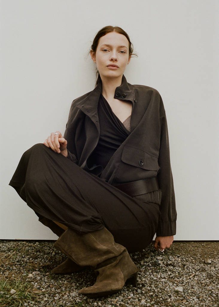 Oversize jacket with pockets — Chocolate