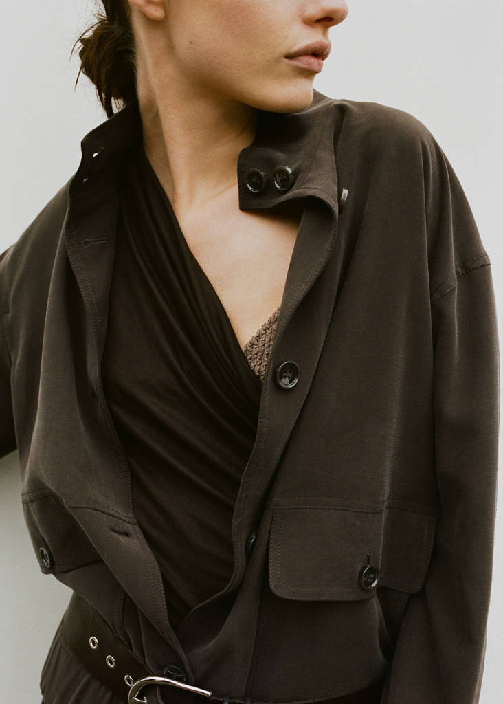 Oversize jacket with pockets — Chocolate
