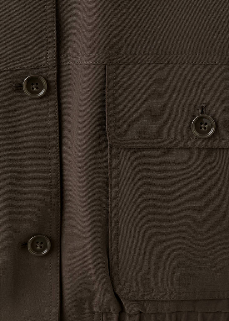 Oversize jacket with pockets — Chocolate