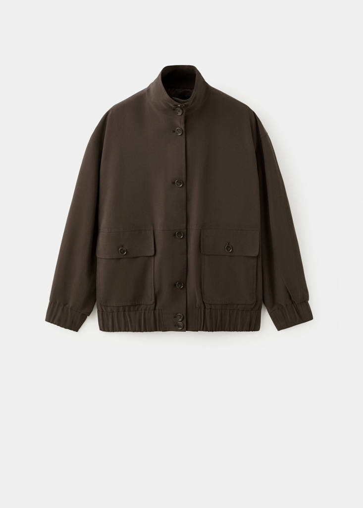 Oversize jacket with pockets — Chocolate