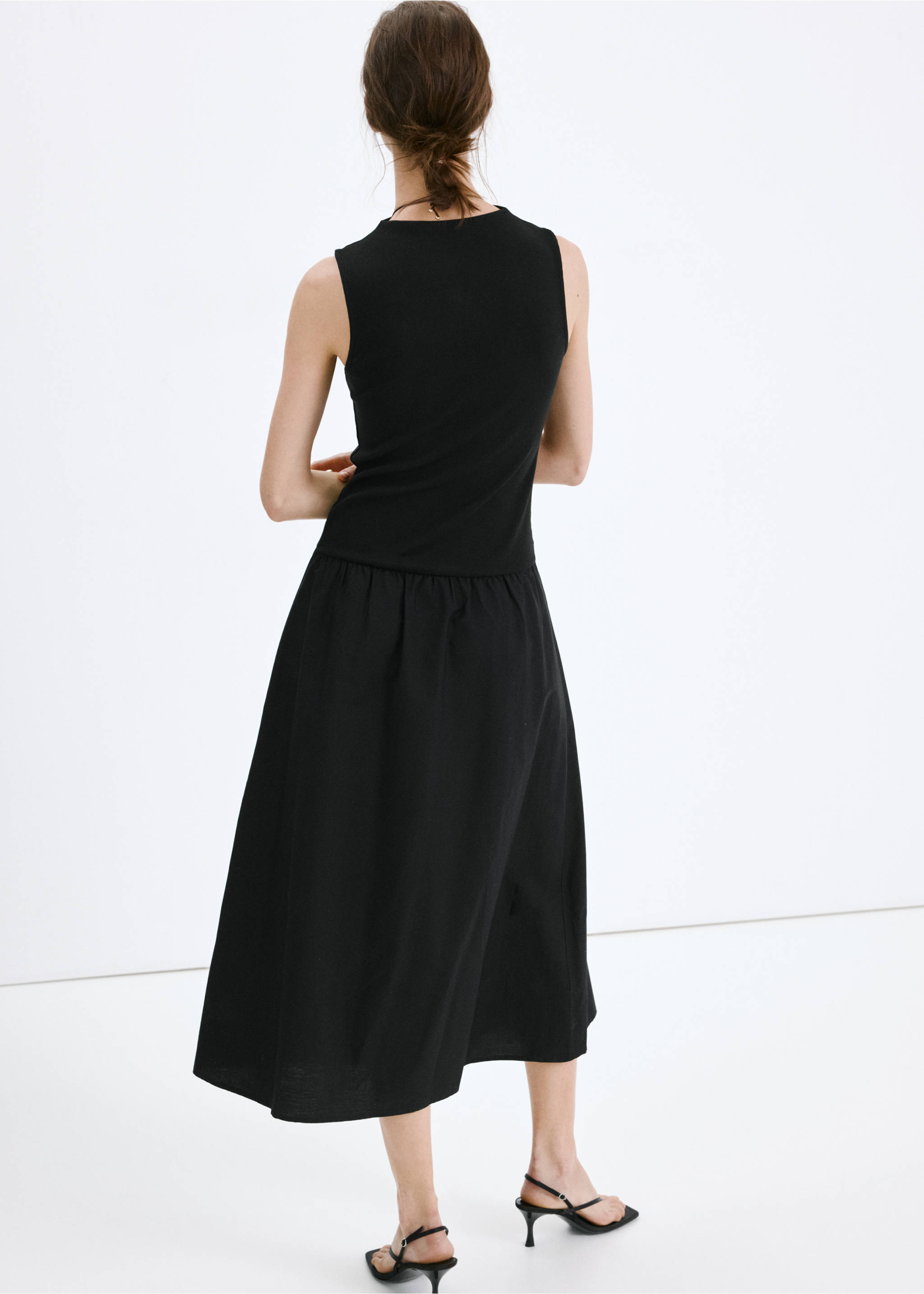 Vestit cos contrast - Revers de l'article, Negre. Ref: 27057141-00.