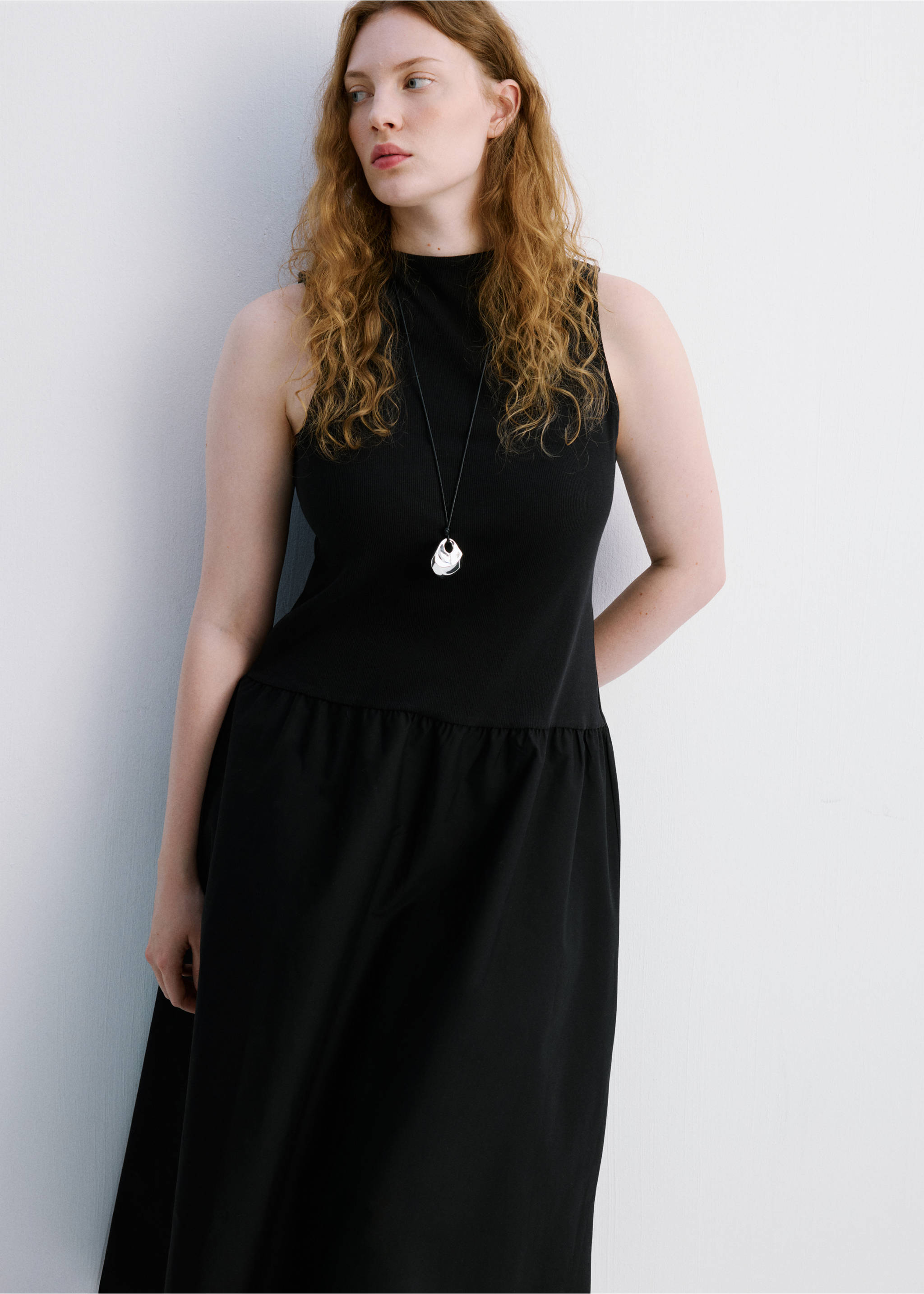 فستان مغاير للون الجزء العلوي - تفاصيل المنتج 5, أسود. Ref: 27057141-00.