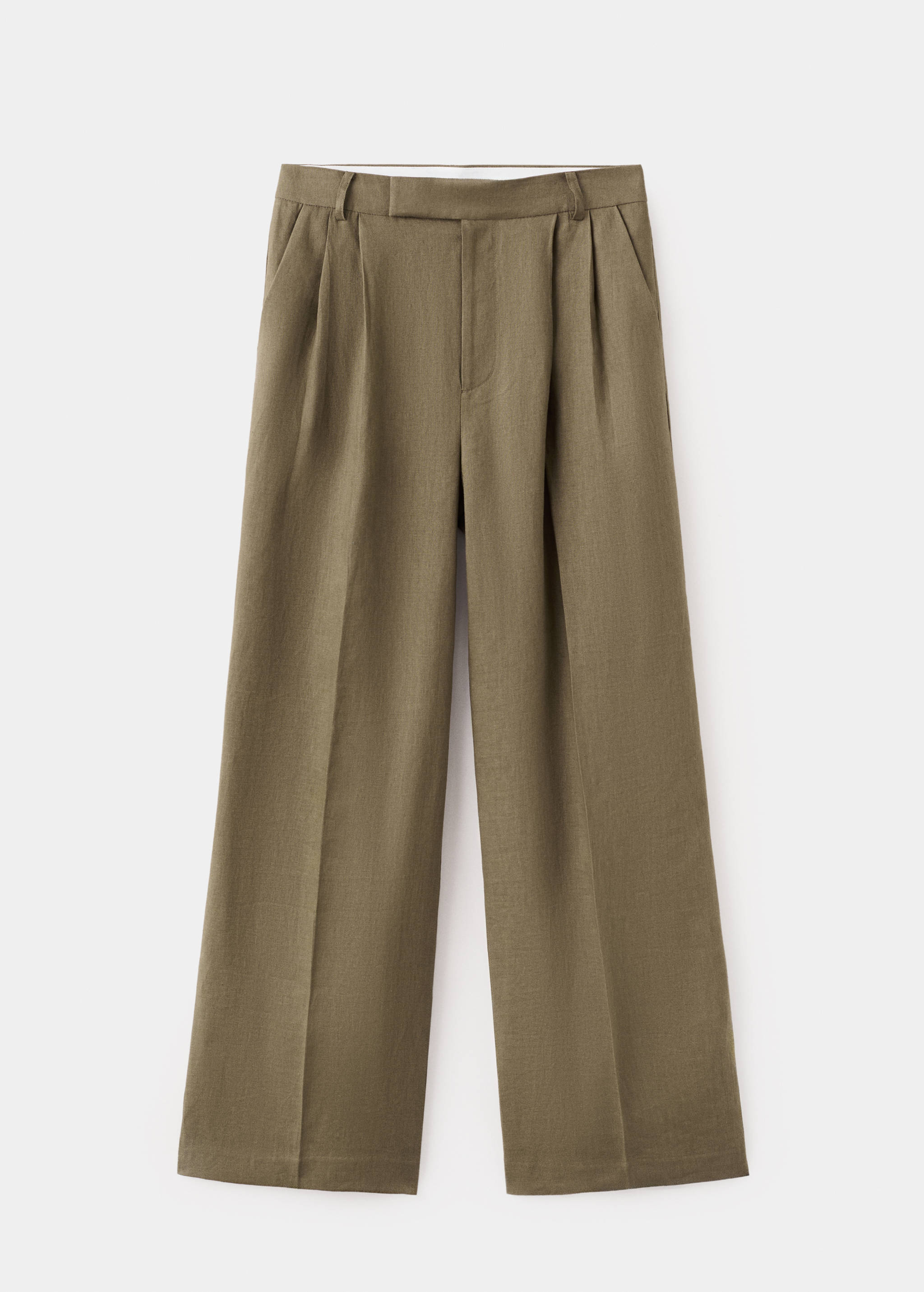 Straight linen-blend trousers - Article without model