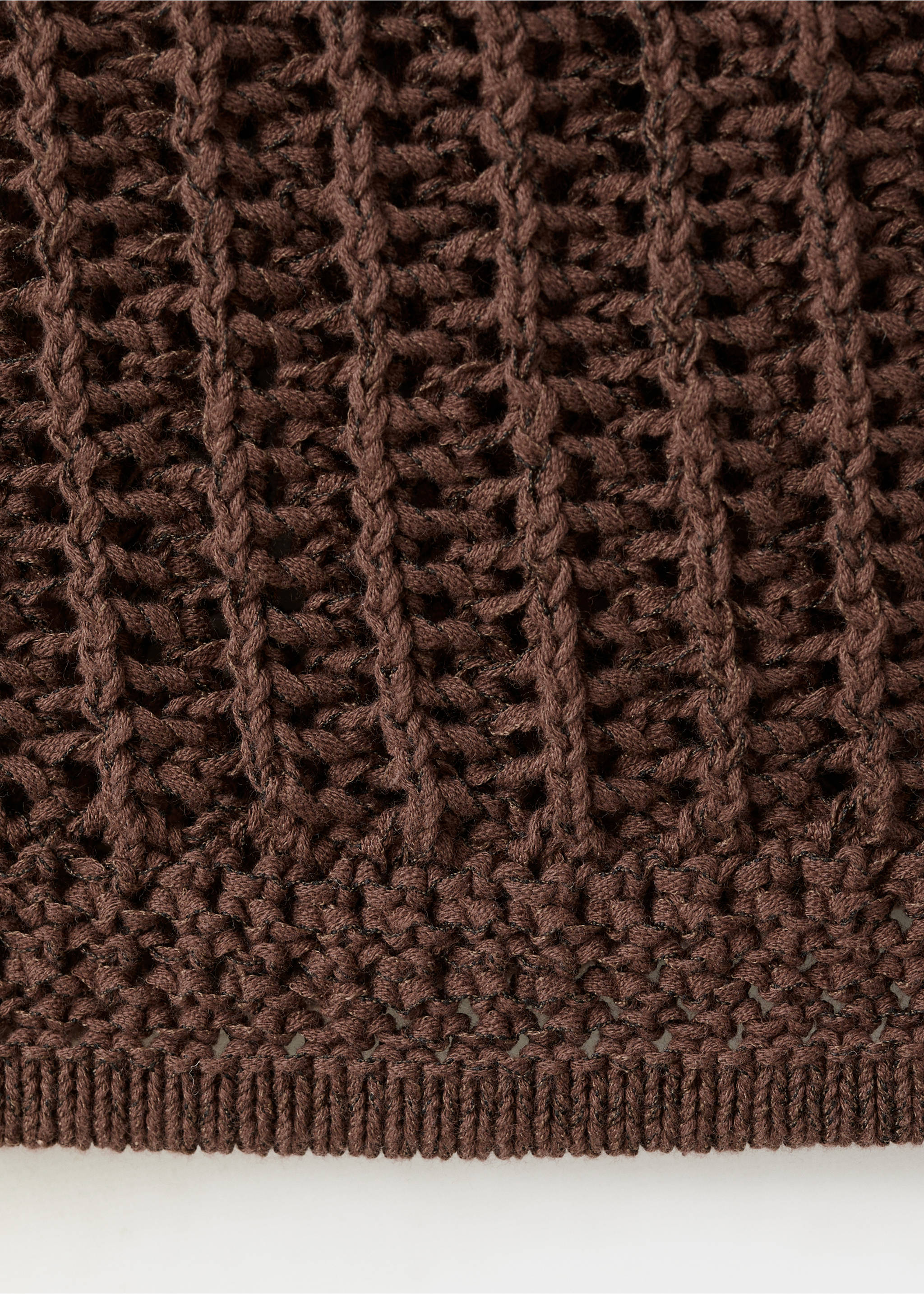 Cardigan crochet manches courtes - Détail de l'article 0, Chocolat. Ref: 27057143-00.