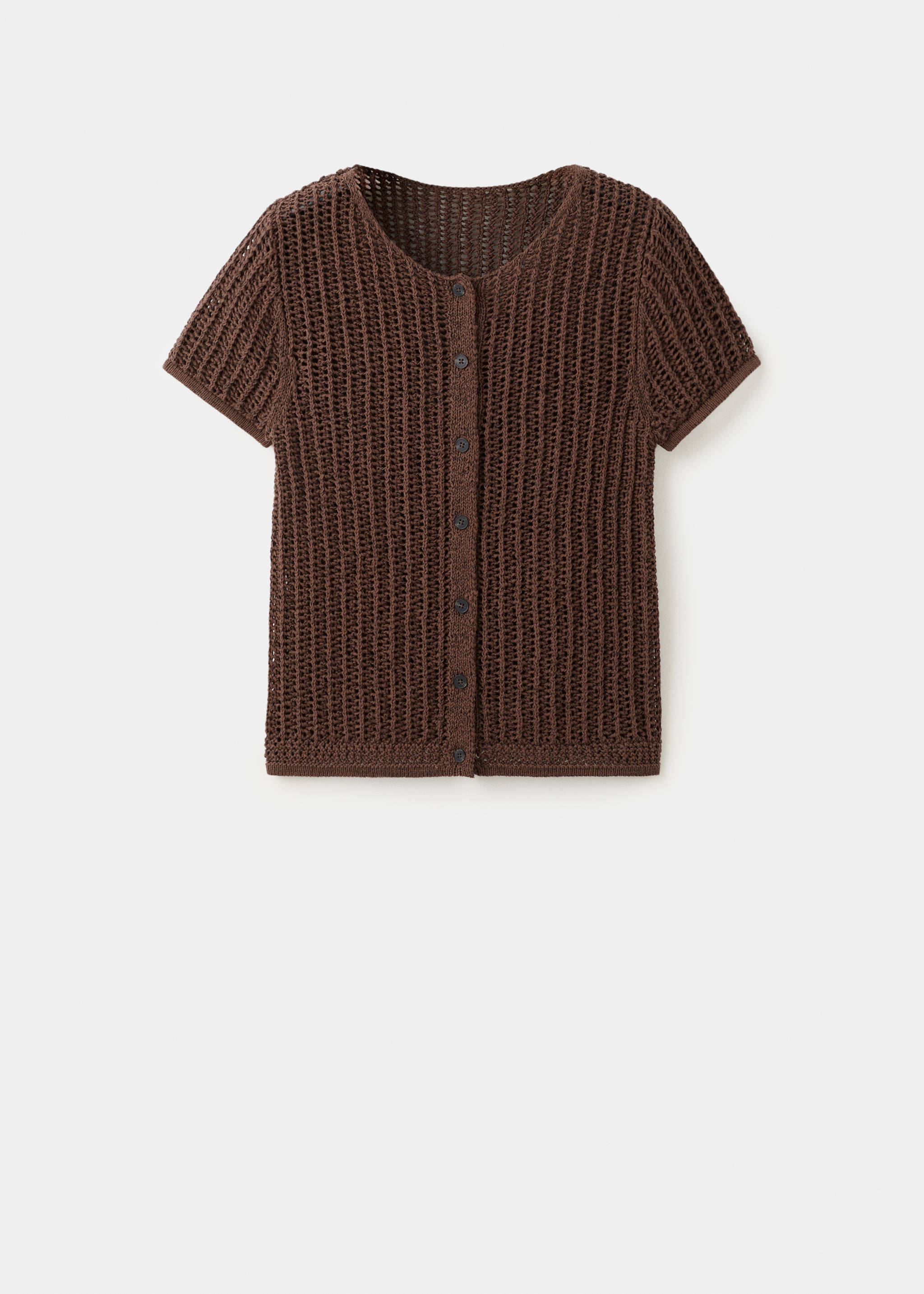 Short-sleeved crochet cardigan - Article without model