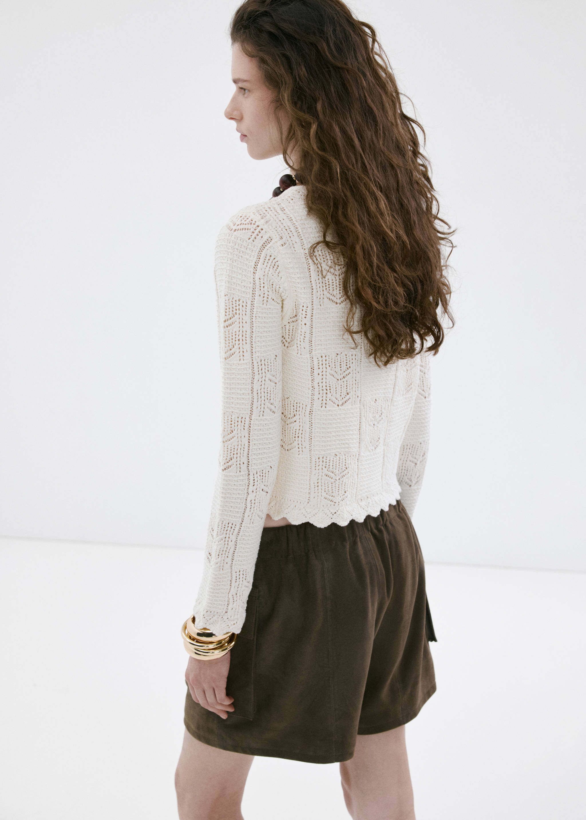 Cárdigan punto detalles calados - Reverso del artículo