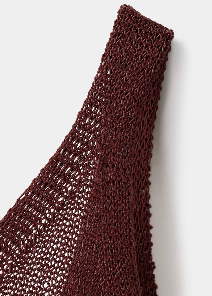 V-neck knitted dress — Burnt Orange