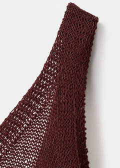 V-neck knitted dress — Burnt Orange 8