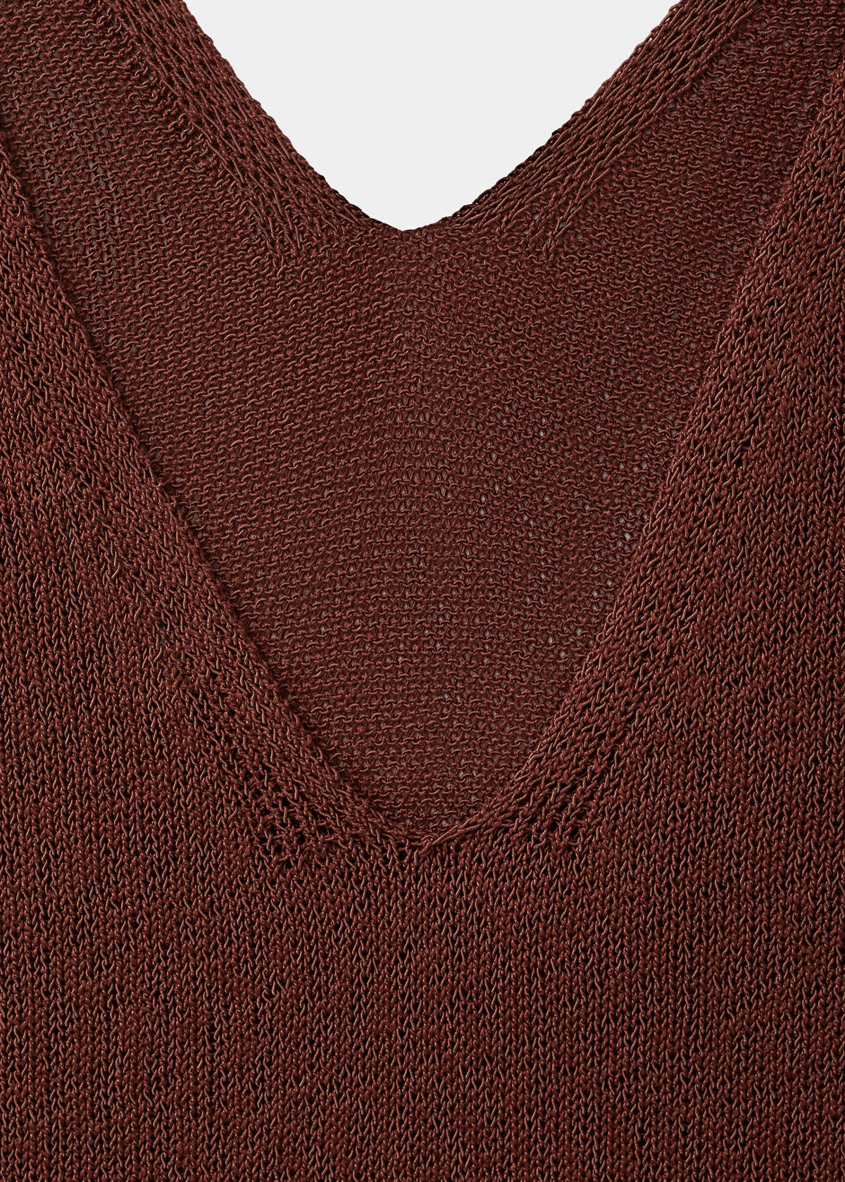 V-neck knitted dress — Burnt Orange