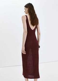 V-neck knitted dress — Burnt Orange 13