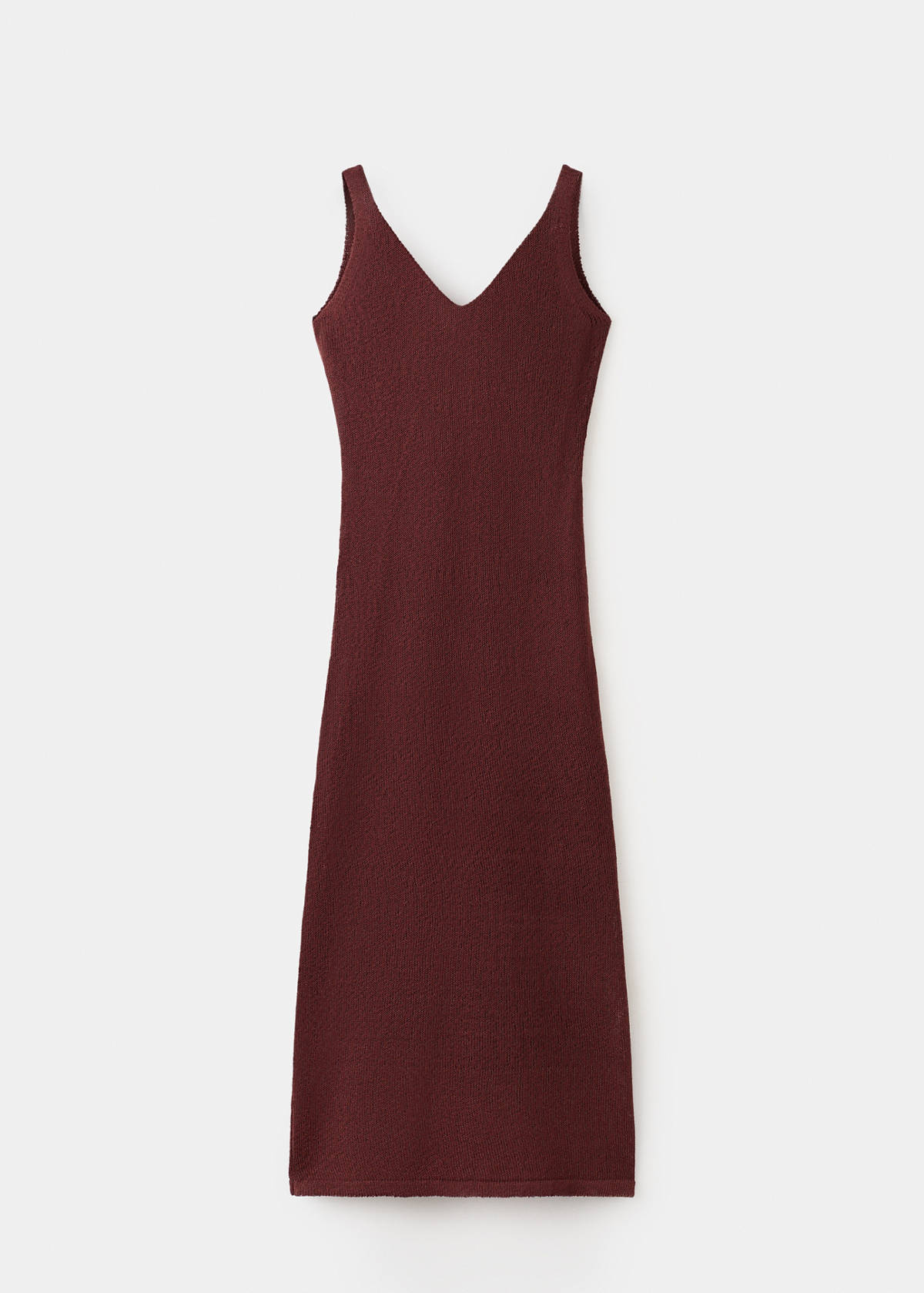 V-neck knitted dress — Burnt Orange