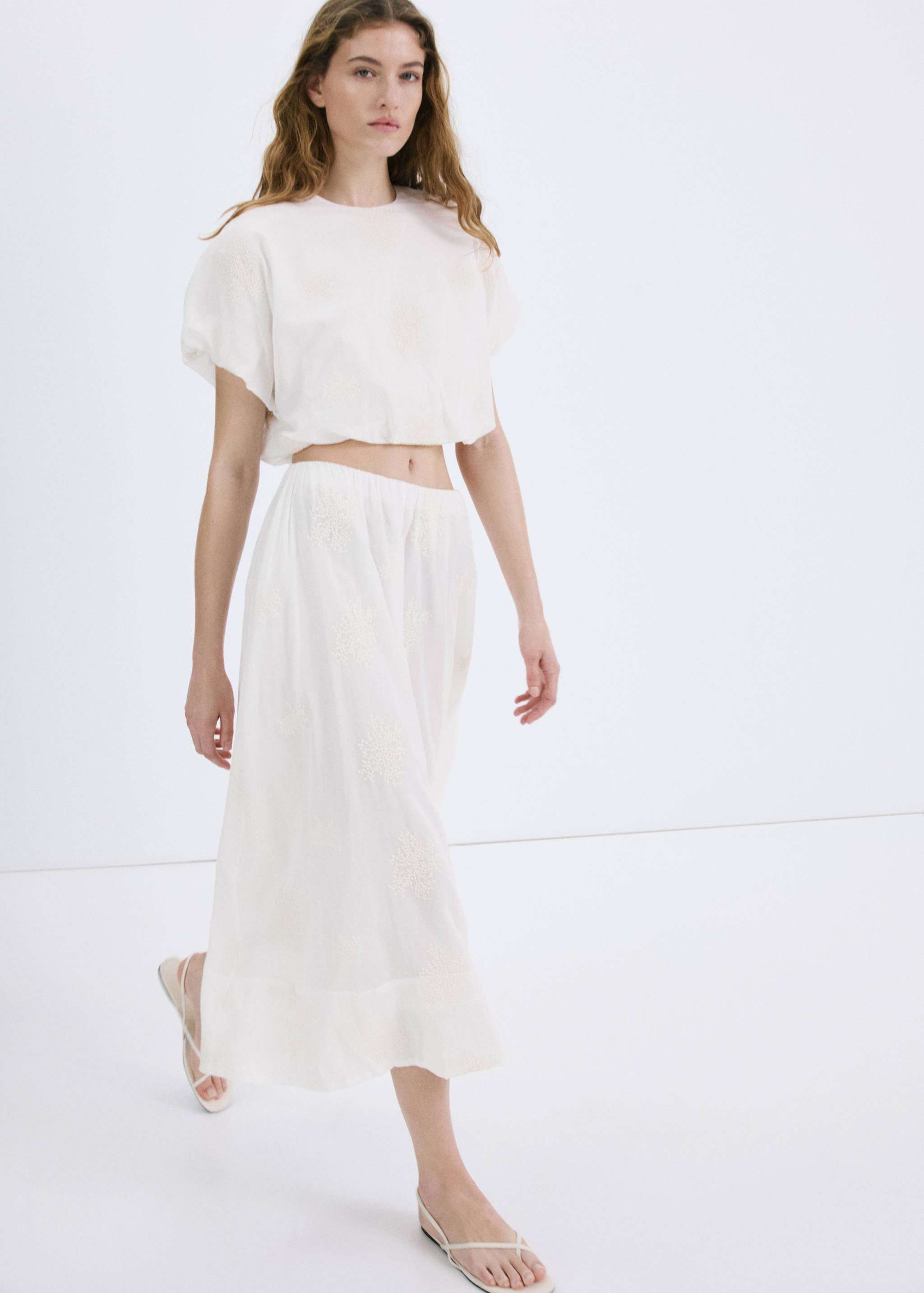 Falda algodón detalles bordados - Detalle del artículo 2