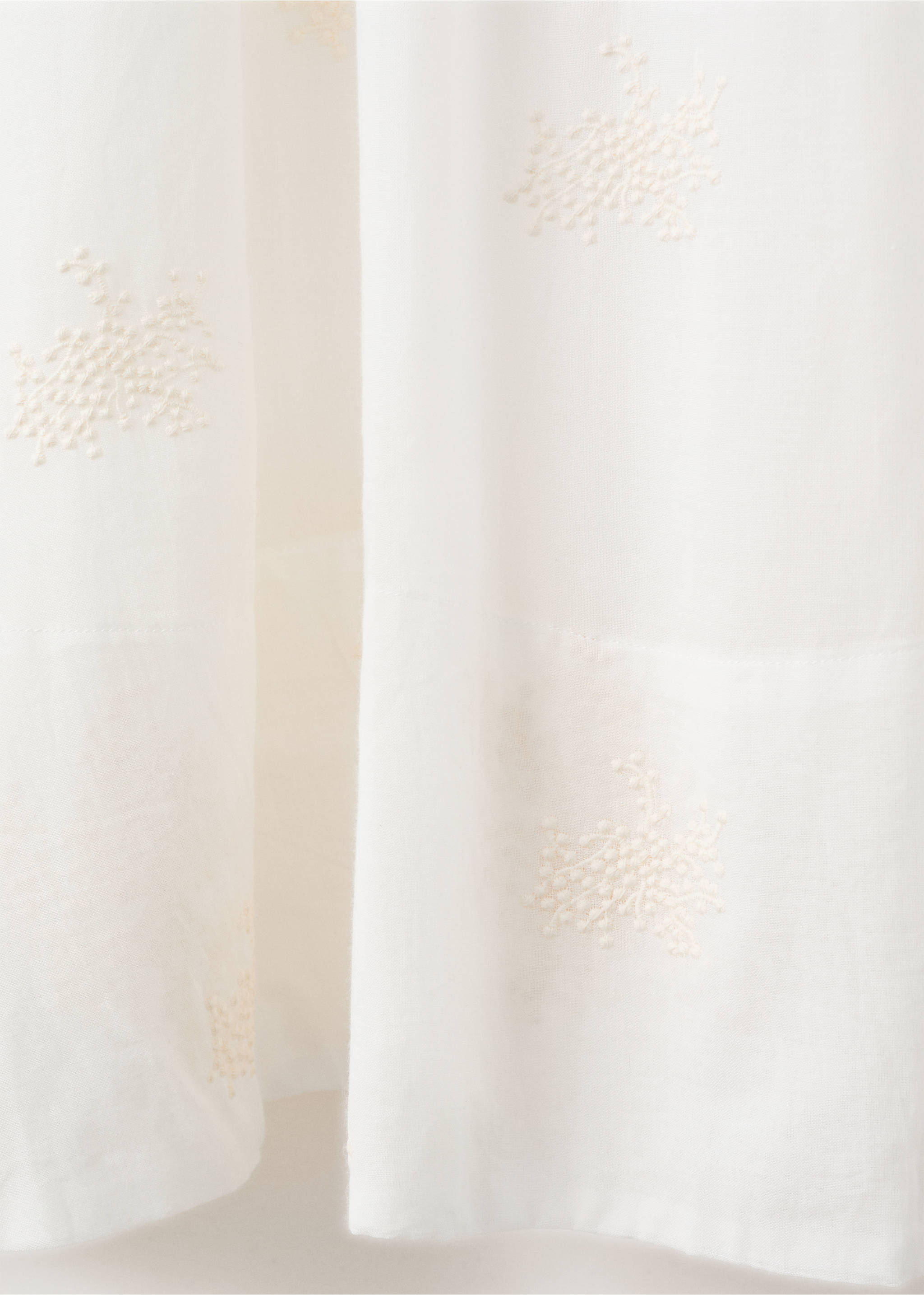 Cotton skirt with embroidery details - Details of the article 0, Ecru. Ref: 27057148-00.