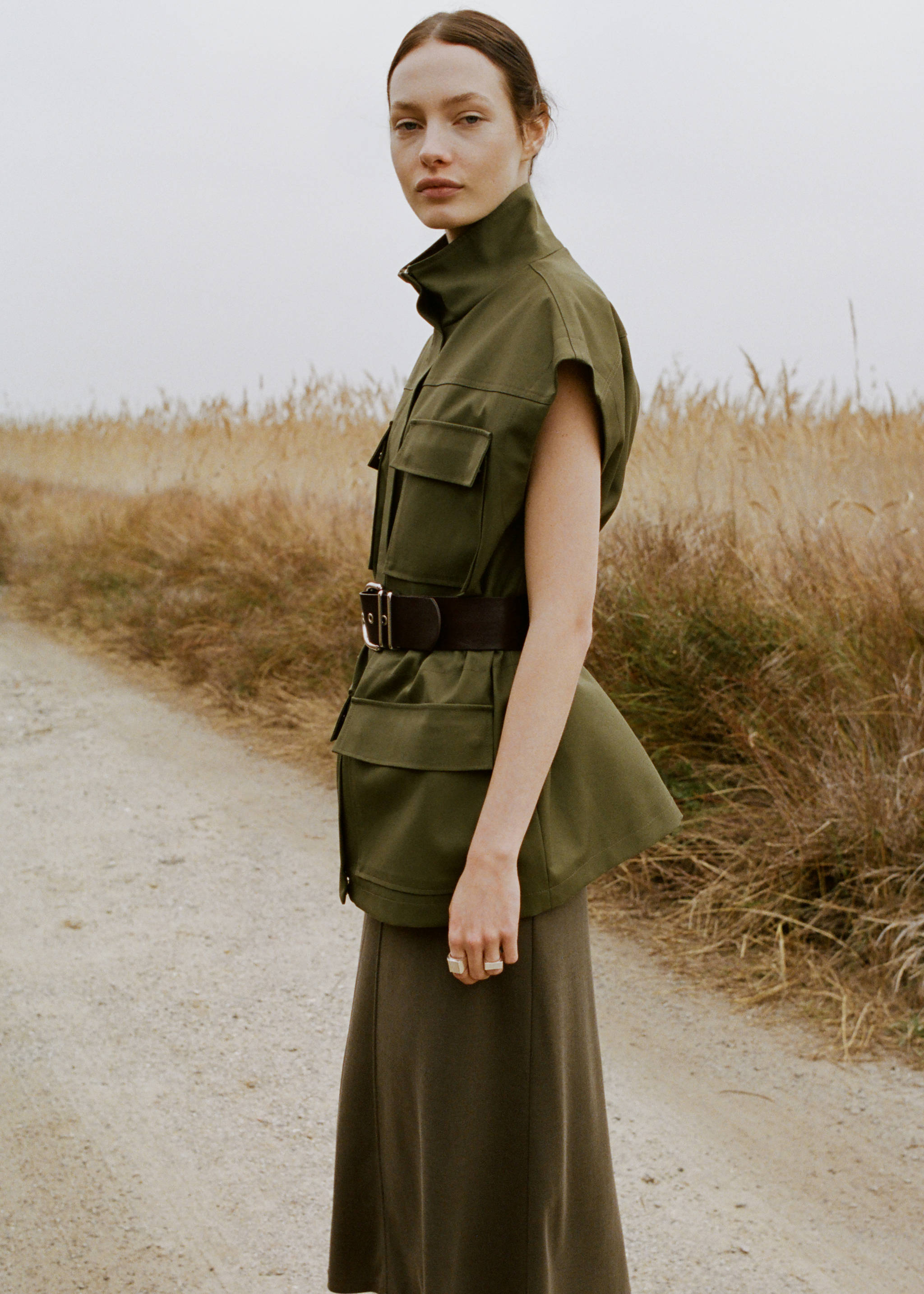 تنورة مستقيمة مودال - تفاصيل المنتج 1, أسمر ضارب إلى الصفرة. Ref: 27057149-00.