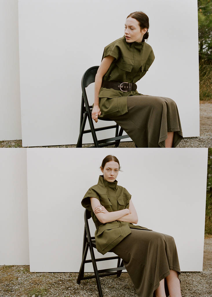 Modal pencil skirt — Khaki