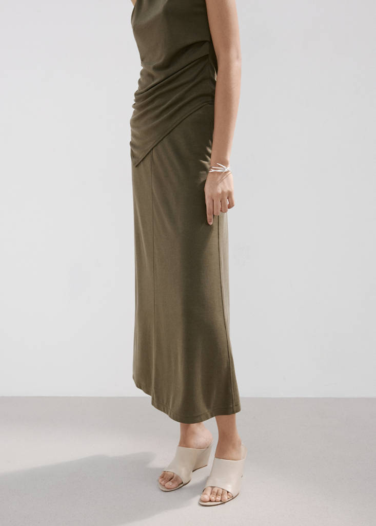 Modal pencil skirt — Khaki