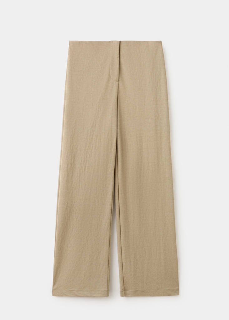 Straight mid-rise trousers — Medium Brown