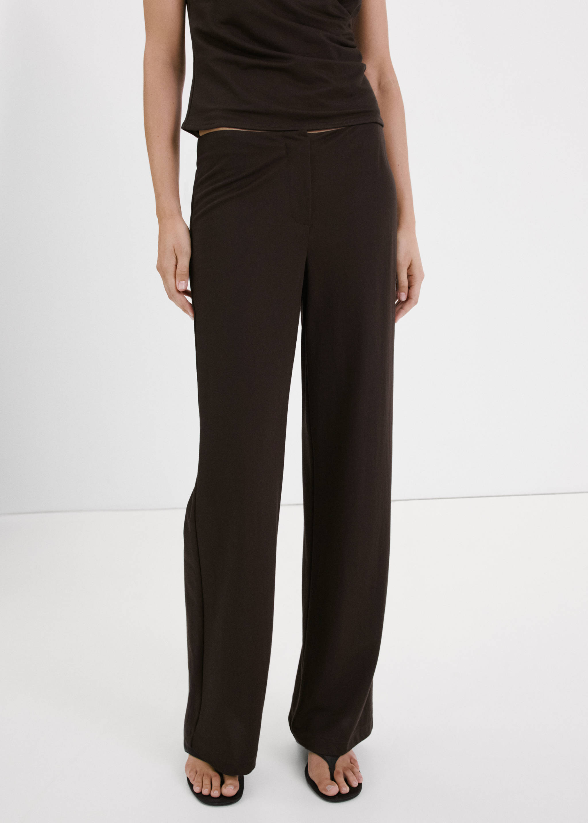 Straight mid-rise trousers - Medium plane