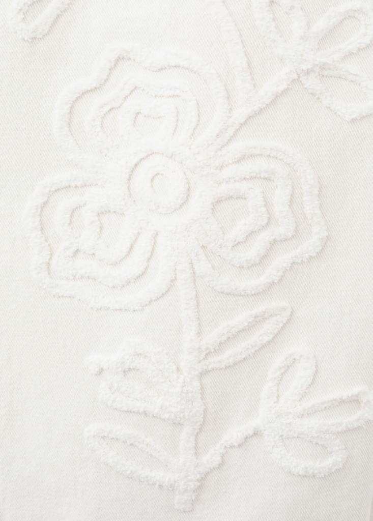 Wide leg jeans with floral embroidery — Off White