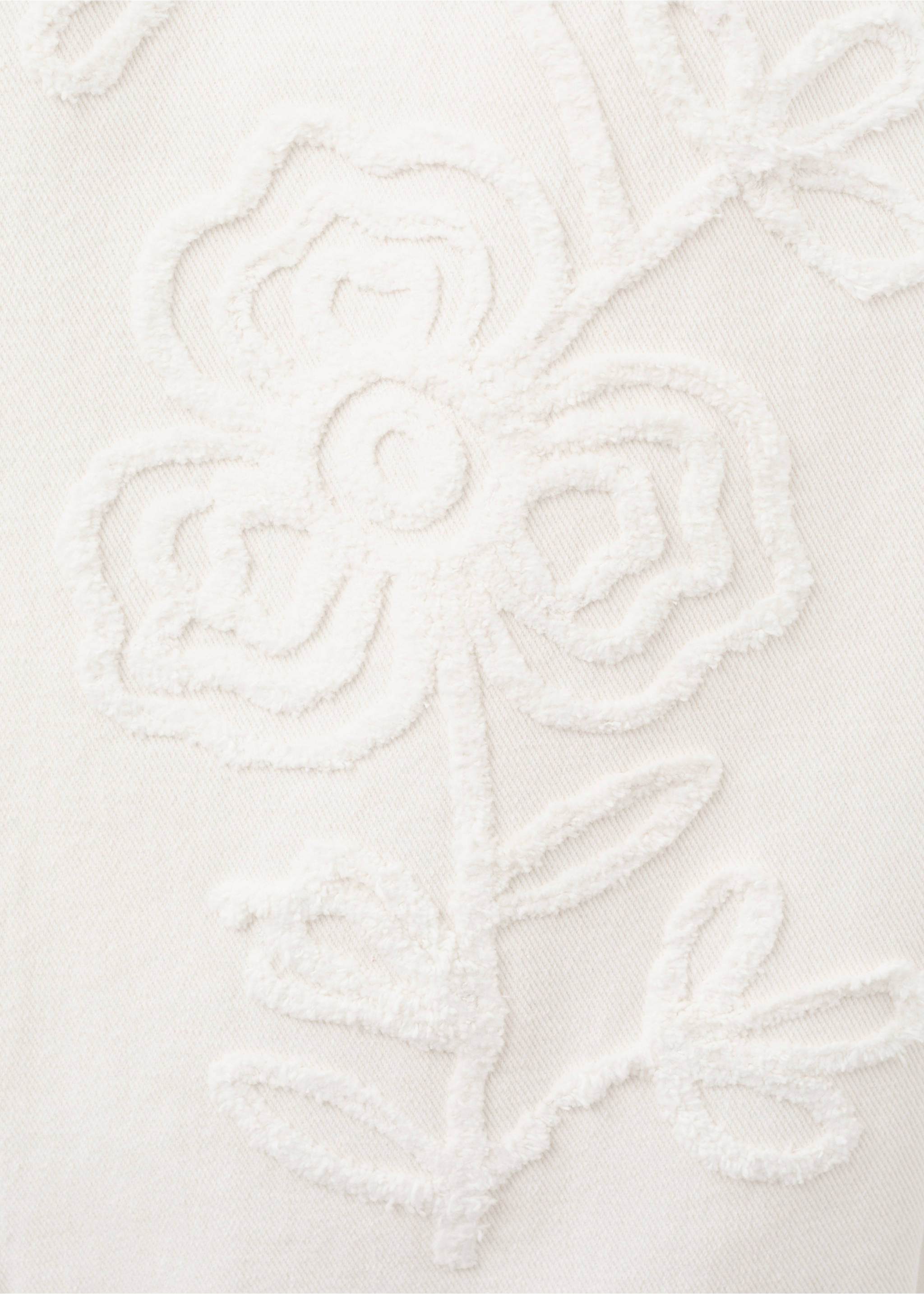 Wide leg jeans with floral embroidery - Details of the article 8, Off White. Ref: 27057151-00.