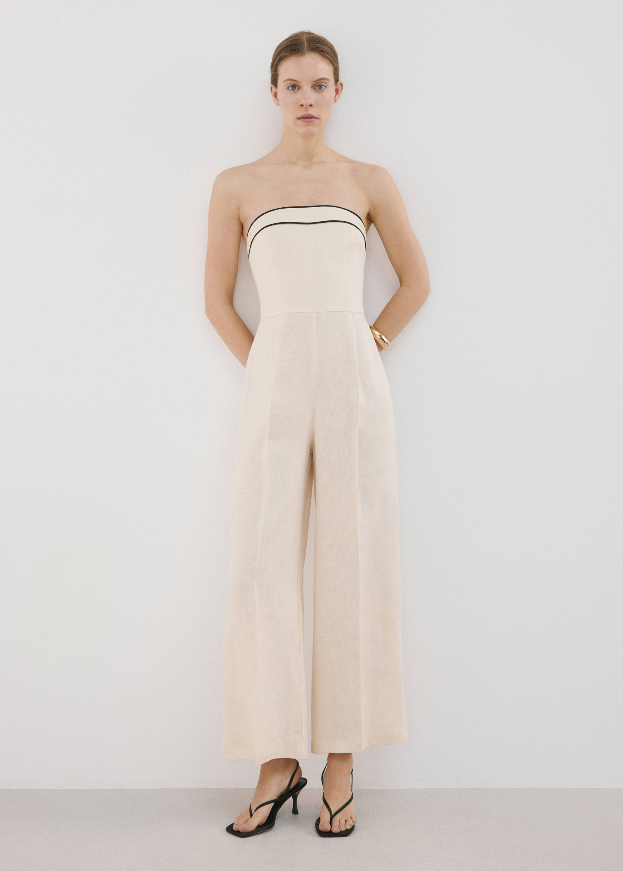 Linen bandeau jumpsuit - General plane