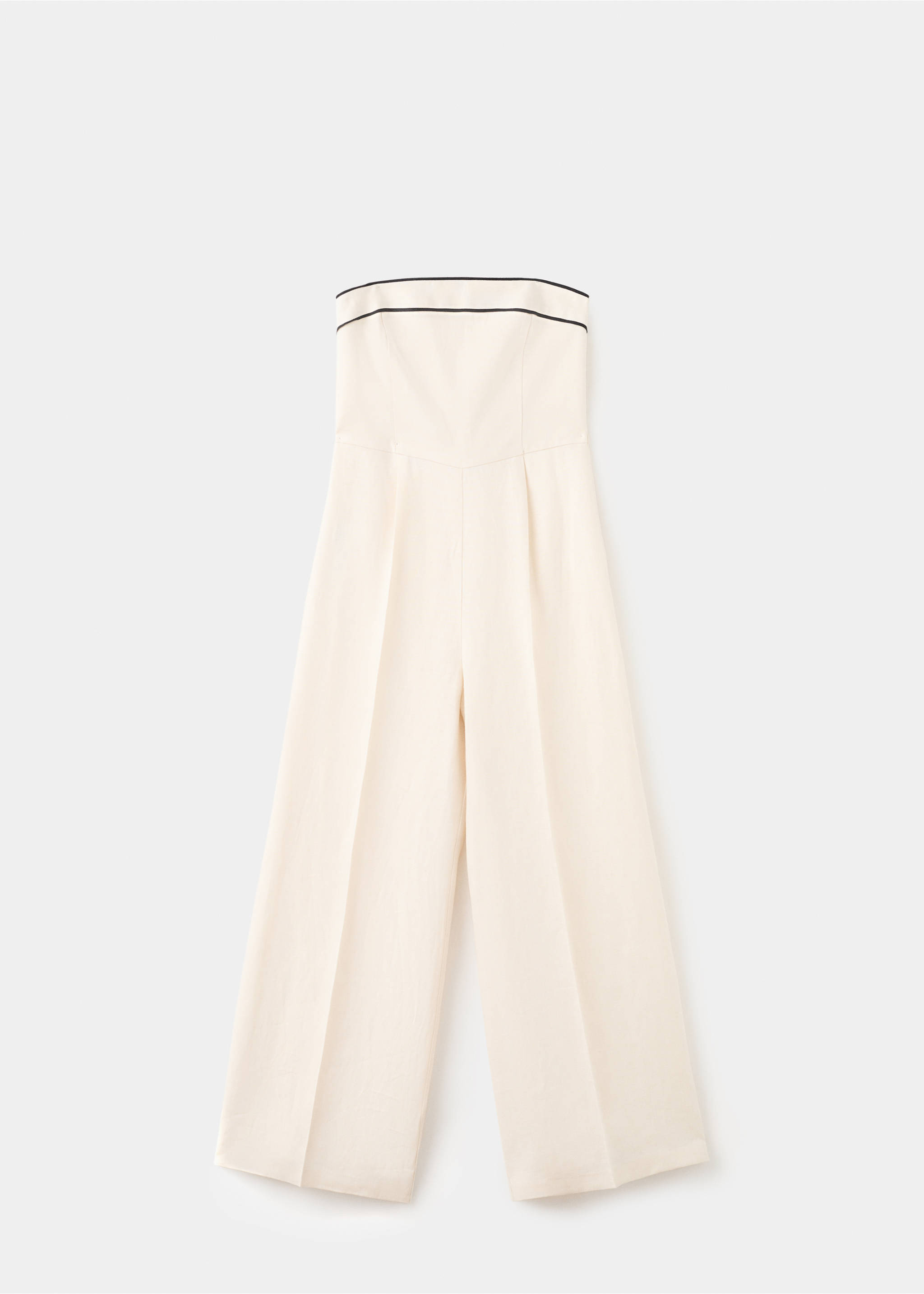 Linen bandeau jumpsuit - Article without model, Ecru. Ref: 27057152-00.