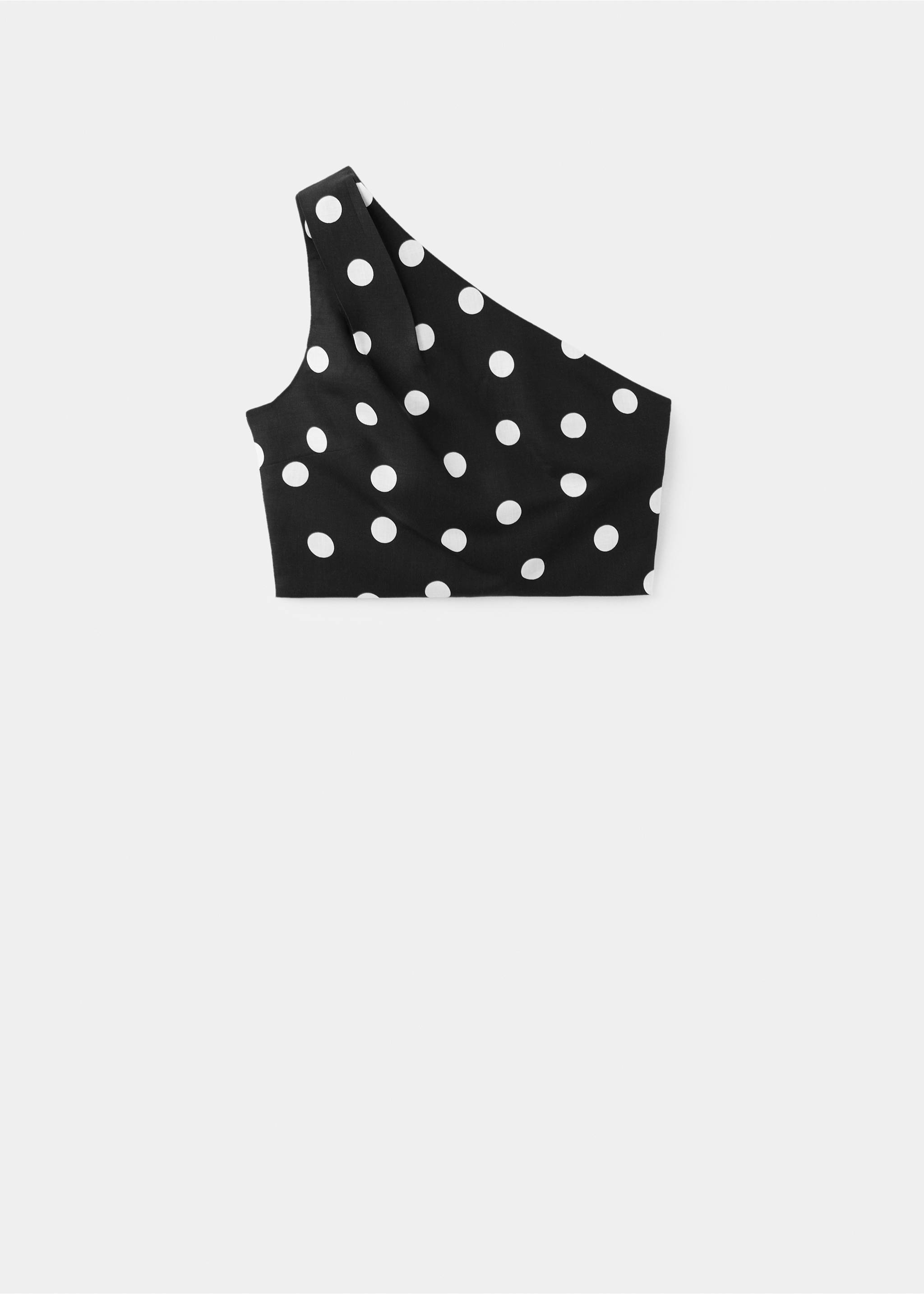 Asymmetric polka dot top - Article without model, Black. Ref: 27057153-00.