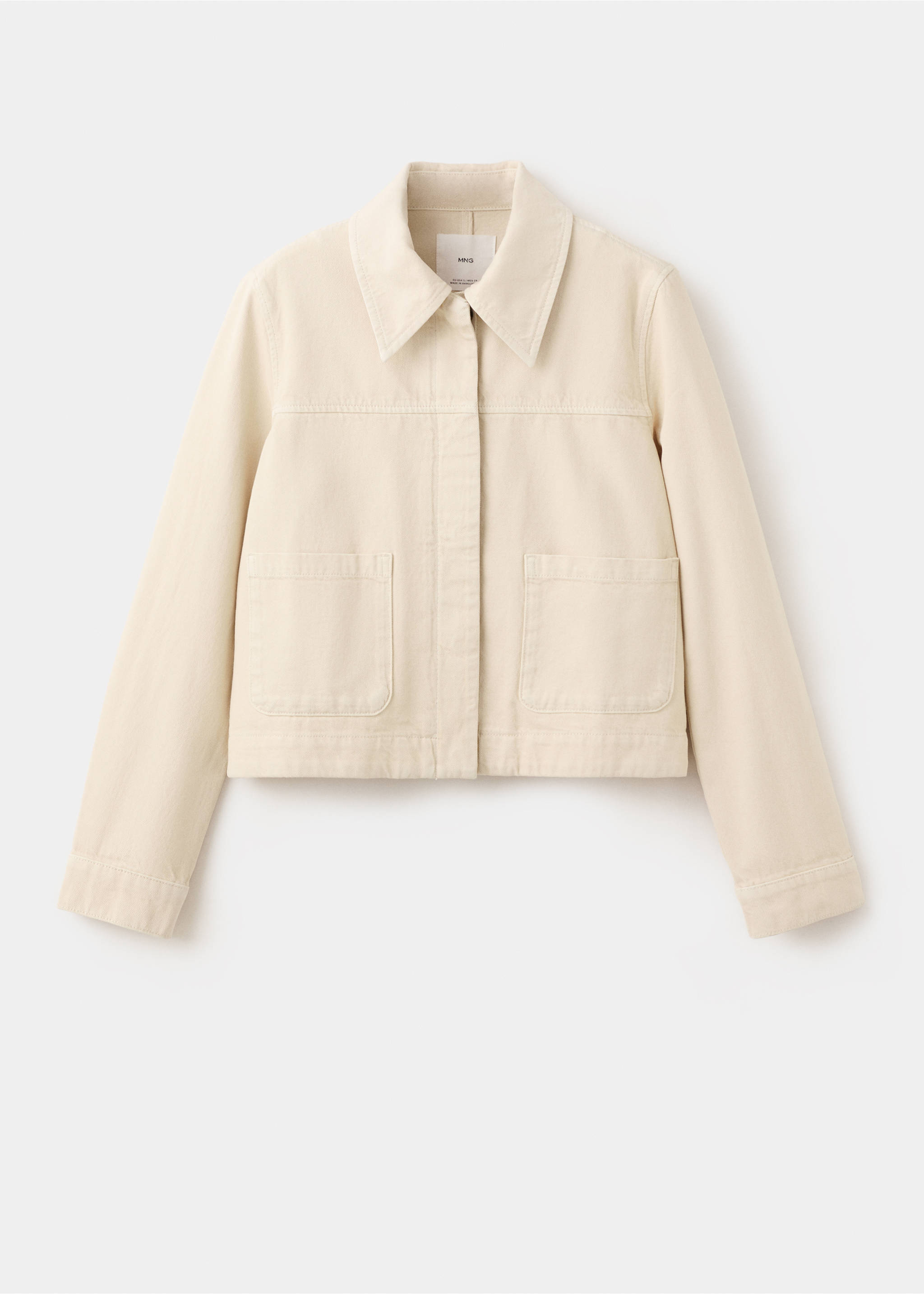 Pockets denim jacket - Article without model, Vanilla. Ref: 27057154-00.