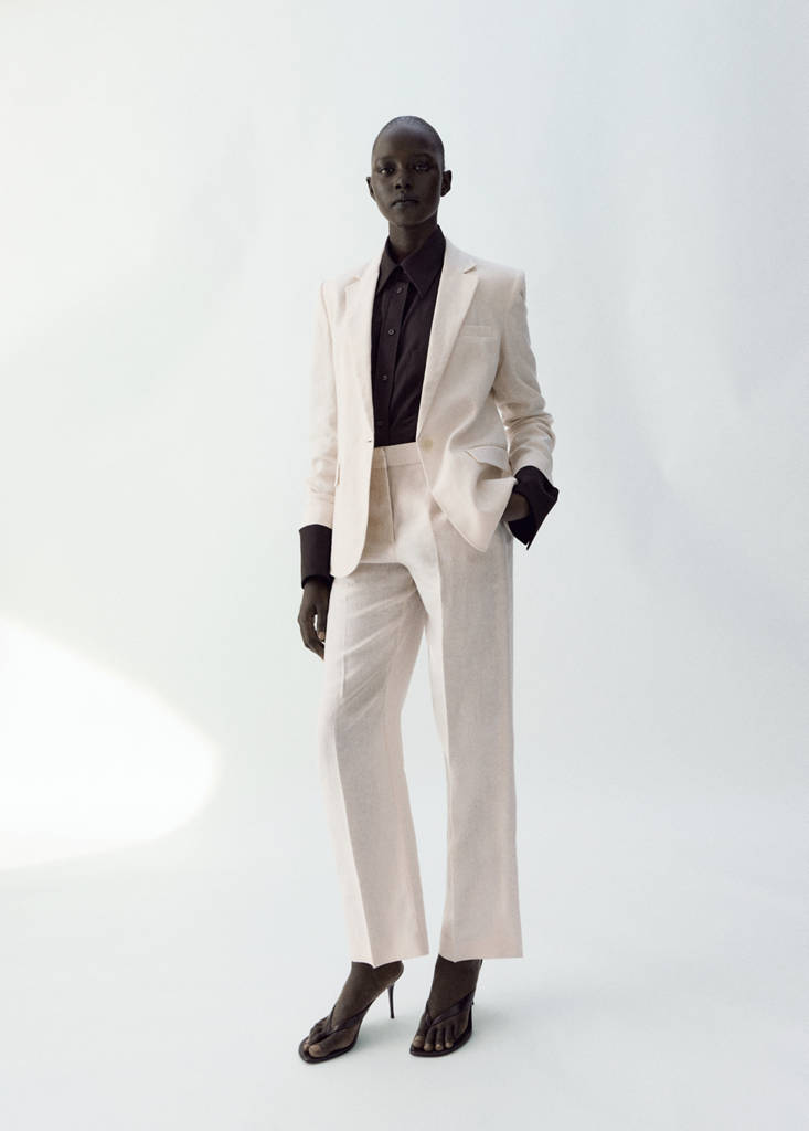 Linen suit jacket — Ecru