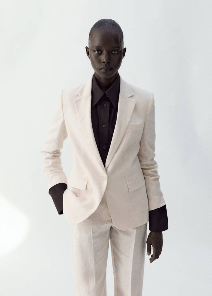Linen suit jacket — Ecru