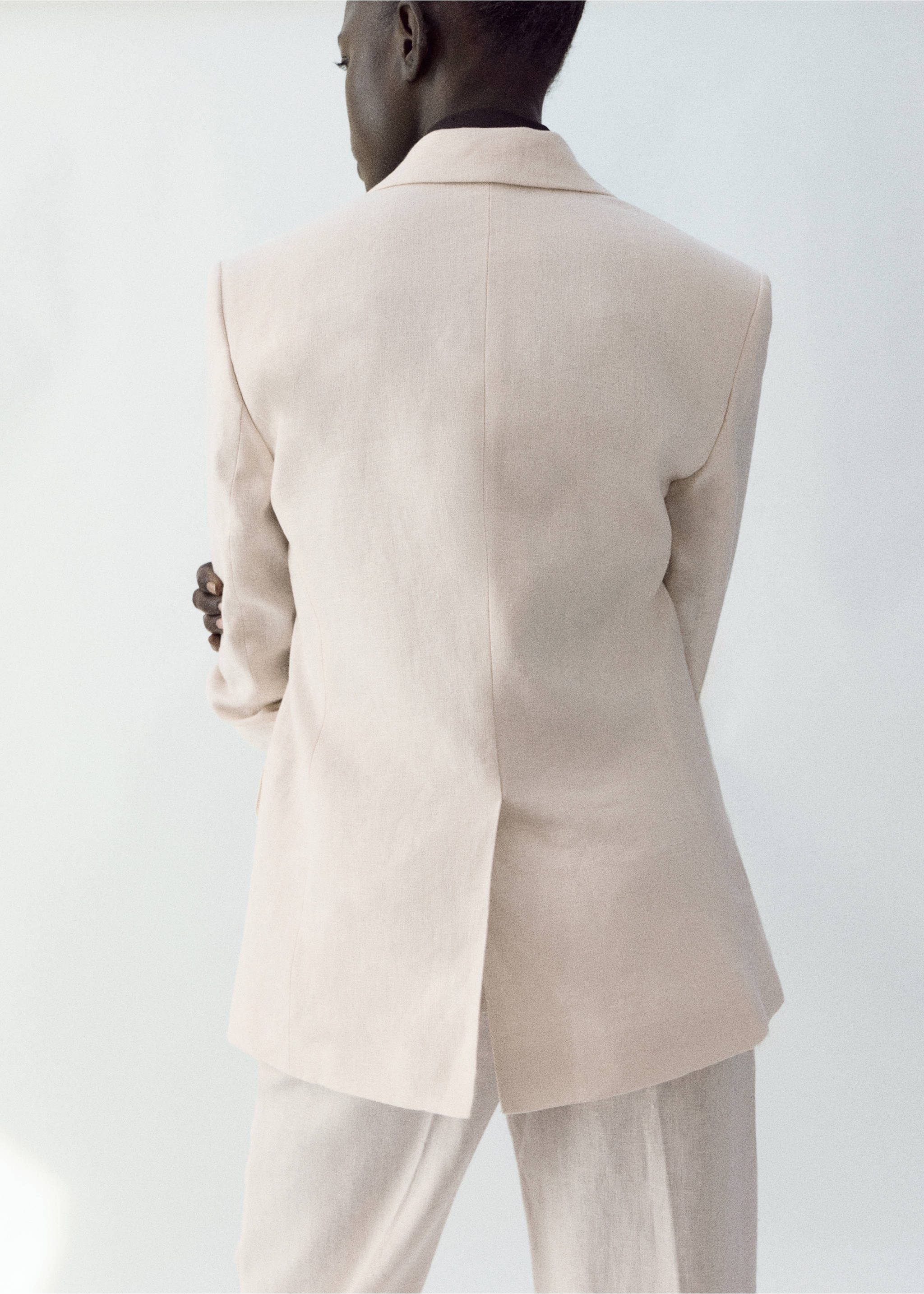 Linen suit jacket - Reverse of the article, Ecru. Ref: 27057156-00.