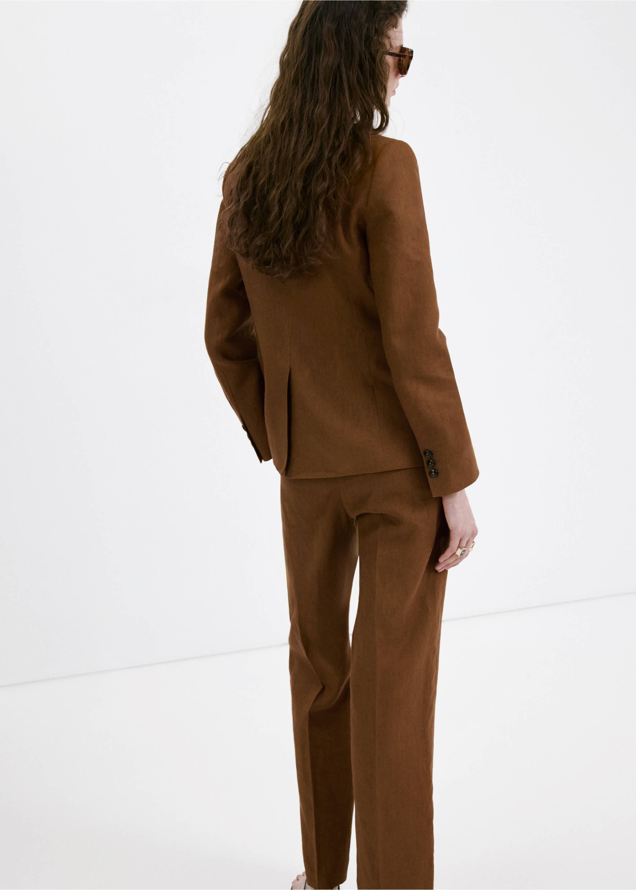 Blazer vestit lli - Revers de l'article, Marró. Ref: 27057156-00.