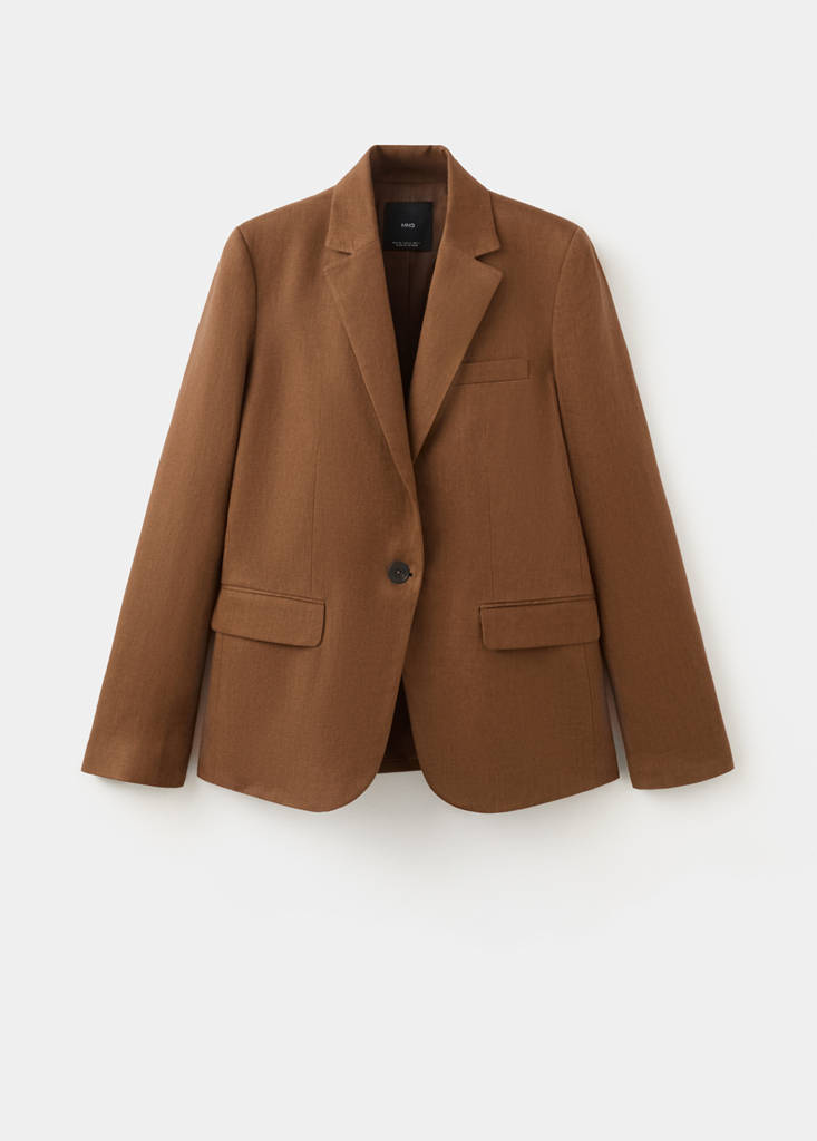 Linen suit jacket — Brown