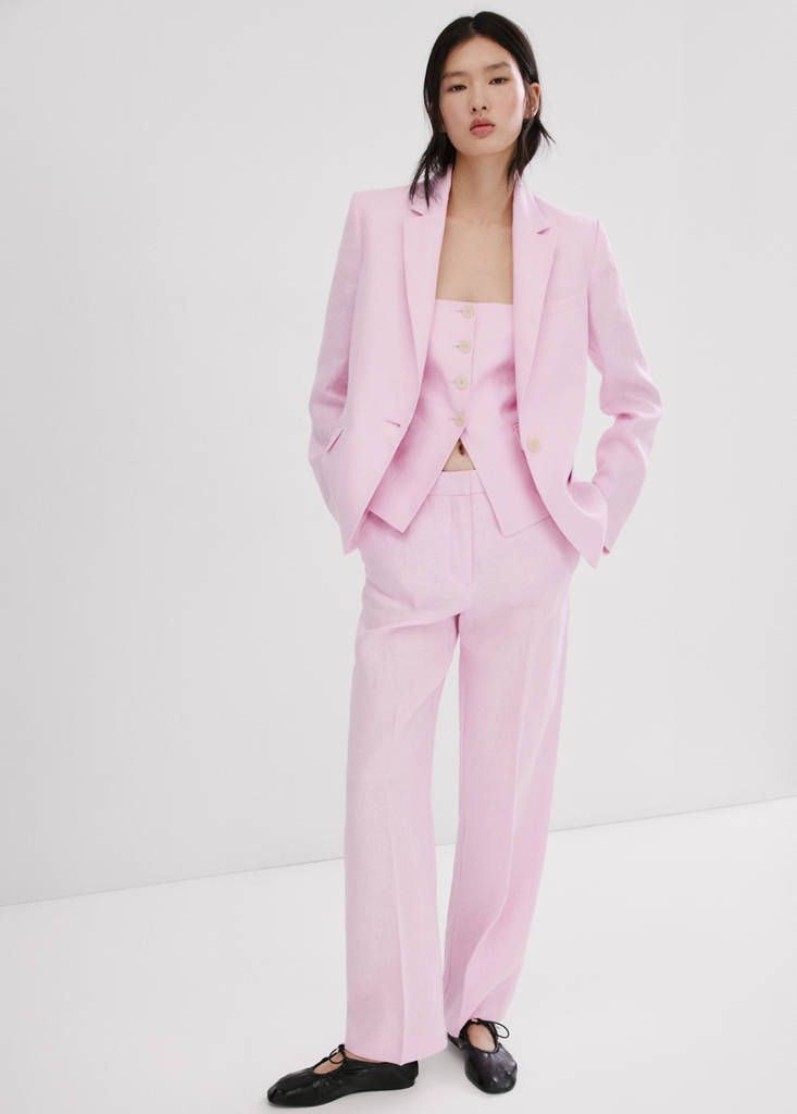 Linen suit jacket — Pink