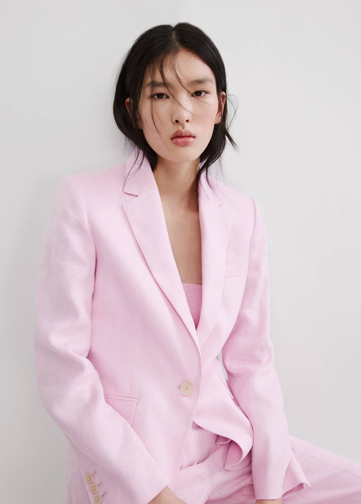 Linen suit jacket — Pink